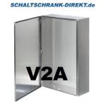 V2A stainless steel terminal box 200x200x135 mm with hinged cover IP66 AISI 304L